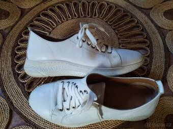 Celokožené bílé vycházkové boty  vel.+++39+++