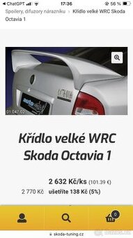 WRC křídlo Škoda Octavia 1