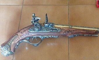 Replika pistole dvouhlavňová, křesadlová, Napoleon