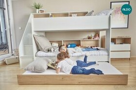 Patrová postel pro tři děti se šuplíkem