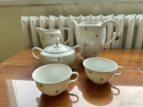 Porcelánová čajová souprava + servírovací talíř
