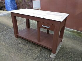 Masivní, dřevěný pracovní stůl ( ponk )