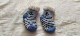 D48_Dětské teplé ponožky (modrý-bílý) - 1