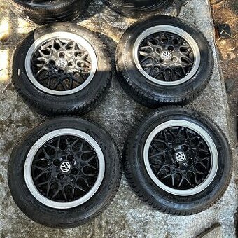 Alu kola BBS 4x100 včetně pneu R14 CENA ZA VŠE
