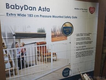 Zábrana BabyDan ASTA Extra široká 183 cm bílá