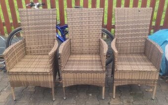 3- zahradní ratanový židle