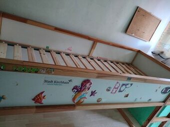 Drevena detska postel 90x200