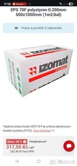 Fasadni polystyren f70 tl. 20cm