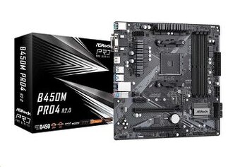 ASRock MB Sc AM4 B450M PRO4 R2.0, AMD B450, 4xDDR4, 1xHDMI