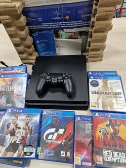 Playstation 4 slim 500gb se sony ovladačem , cena bez her