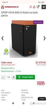 Prodám kotel OPOP H416 EKO-U Kotel na tuhá paliva