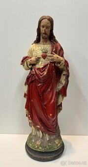 Starožitná soška Nejsvětější Srdce Ježíšovo