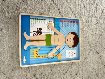 Dřevěné puzzle Woody Lidské tělo kluk