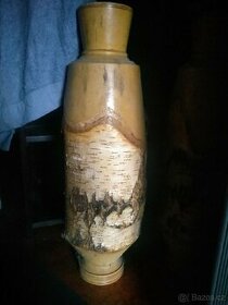 Dřevěná váza, bříza, výška 80 cm
