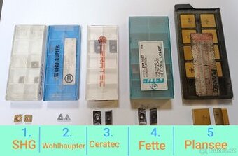 Plátky SHG , Wohlhaupter , Ceratec , Fette , Plansee