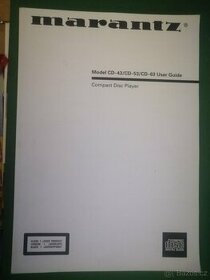 Marantz manual CD 43,53,63 prodám