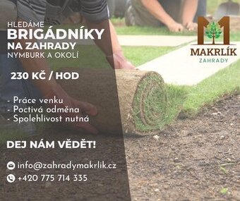 Brigáda - pomocníci na zahrady 230 Kč / hod