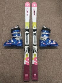 Dětské sjezdové lyže Lusti 140 cm + boty Lange Race