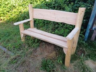srubová lavice, lavice na zahradu, lavička na chalupu