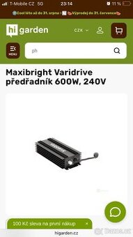 Předřadník maxibright 600w