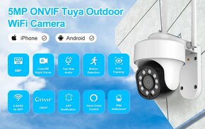 Kamera 5 Mpx, ONVIF, 2.4G 5G WiFi Smart Home IP, PTZ, Tuya
