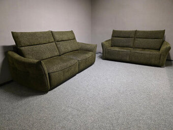 Nová zelená rozkládací sedací souprava 3+3