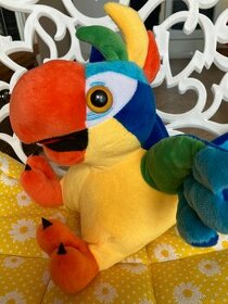 Mluvící plyšový papoušek 25x30 cm - 1