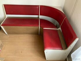 Červená rohová sedačka s úložným prostorem - 1