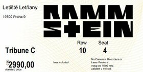 Vstupenka na Rammstein 11. 5. 2024