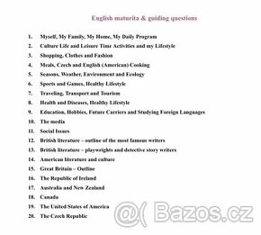 Vypracované maturitní otázky, anglický jazyk
