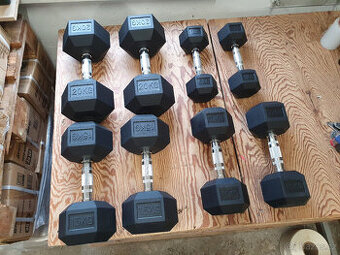 jednoruční činky sada 155kg HEXA (5-20kg + 27,5kg)