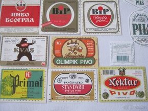 21x pivní etikety Ex Jugoslávie - Bosna, Srbsko atd.