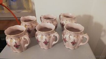Hrnečky bucláky růžový porcelán-  sada