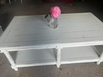 Na prodej Konferenční stolek, Provence, bílá patina, masiv