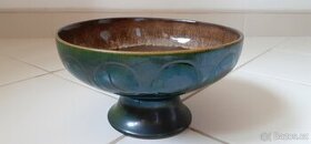 retro - mísa glazovaná, temně zelená , cca 60.-70. l.