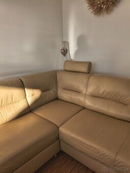 Spěchá Kožená pohovka s křeslem