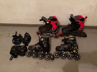 2x dětské kolečkové brusle vel. 33-36 a 35-38