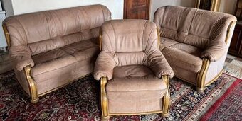 Luxusní kožená sedací souprava 3+2+1, 6272