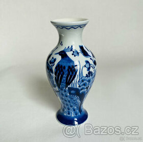 Kameninová malá váza s kobaltovým dekorem, Delft
