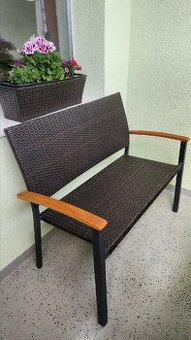 Zahradní lavička- hliník a umělý ratan