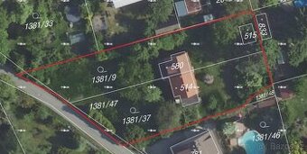 Stavební pozemek 1485 m² s chatou - Mnichovice u Prahy