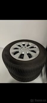 Zimní plechová sada 5x100 r15 + pneu 195/65/15 TOP STAV
