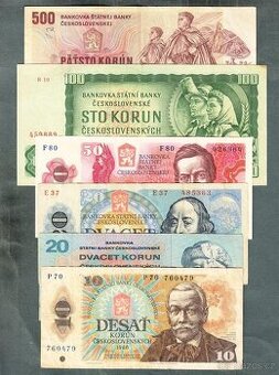 Staré bankovky sestava 1961-1988 - 6 kusů