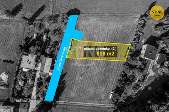 Prodej stavebního pozemku 806 m2, Ropice, 134152