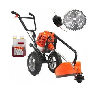 Ruční motorový křovinořez na 2 kolech s příslušenstvím