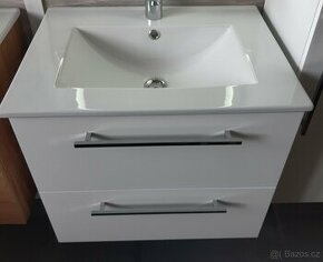 Koupelnová skříňka s umyvadlem 60 cm bílá lesk