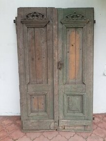 Prodám staré vchodové dvoukřídlé dveře - 1