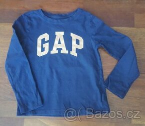 Dívčí modré tričko s dlouhými rukávy GAP