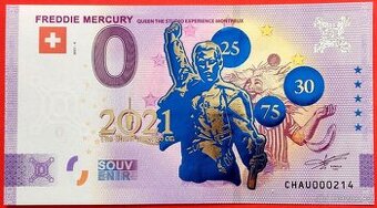 0 EURO FREDDIE MERCURY VYDÁNÍ  2021-4, VERZE GOLD, STAV UNC