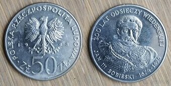 Mince Polsko 50 zlotých 1983 - jubilejní, Jan III. Sobieski